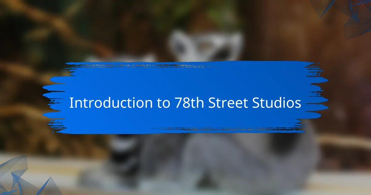 Introduction to 78th Street Studios