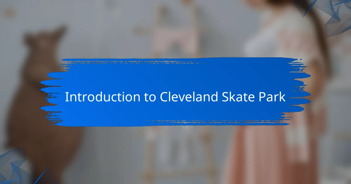Introduction to Cleveland Skate Park
