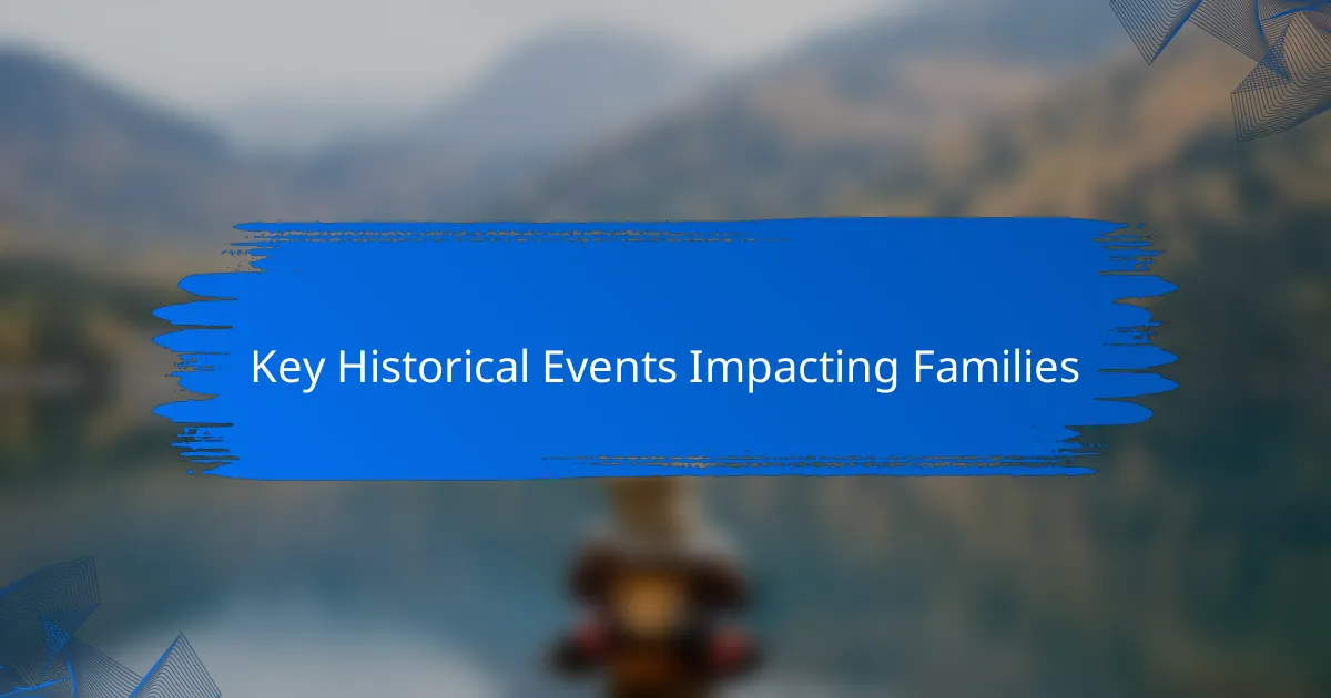 Key Historical Events Impacting Families