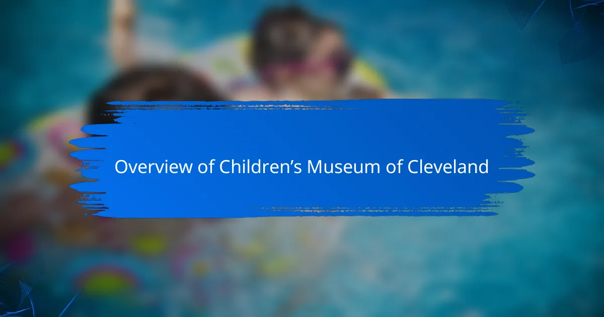Overview of Children’s Museum of Cleveland