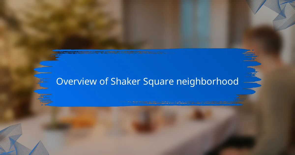 Overview of Shaker Square neighborhood