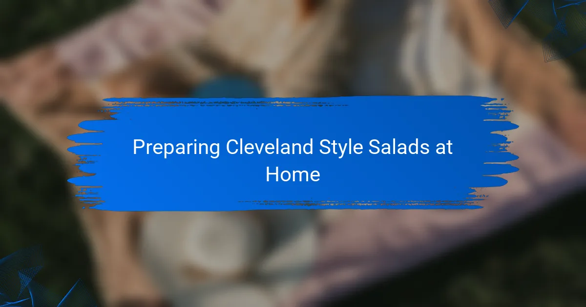 Preparing Cleveland Style Salads at Home