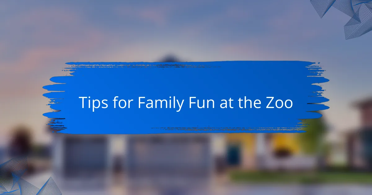 Tips for Family Fun at the Zoo