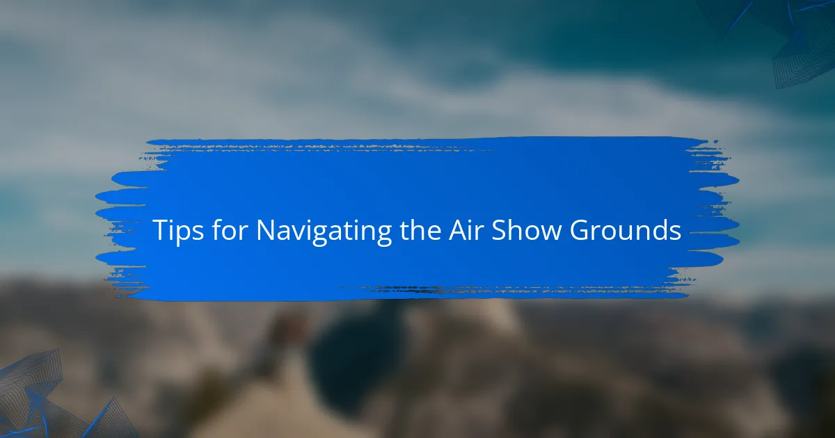 Tips for Navigating the Air Show Grounds