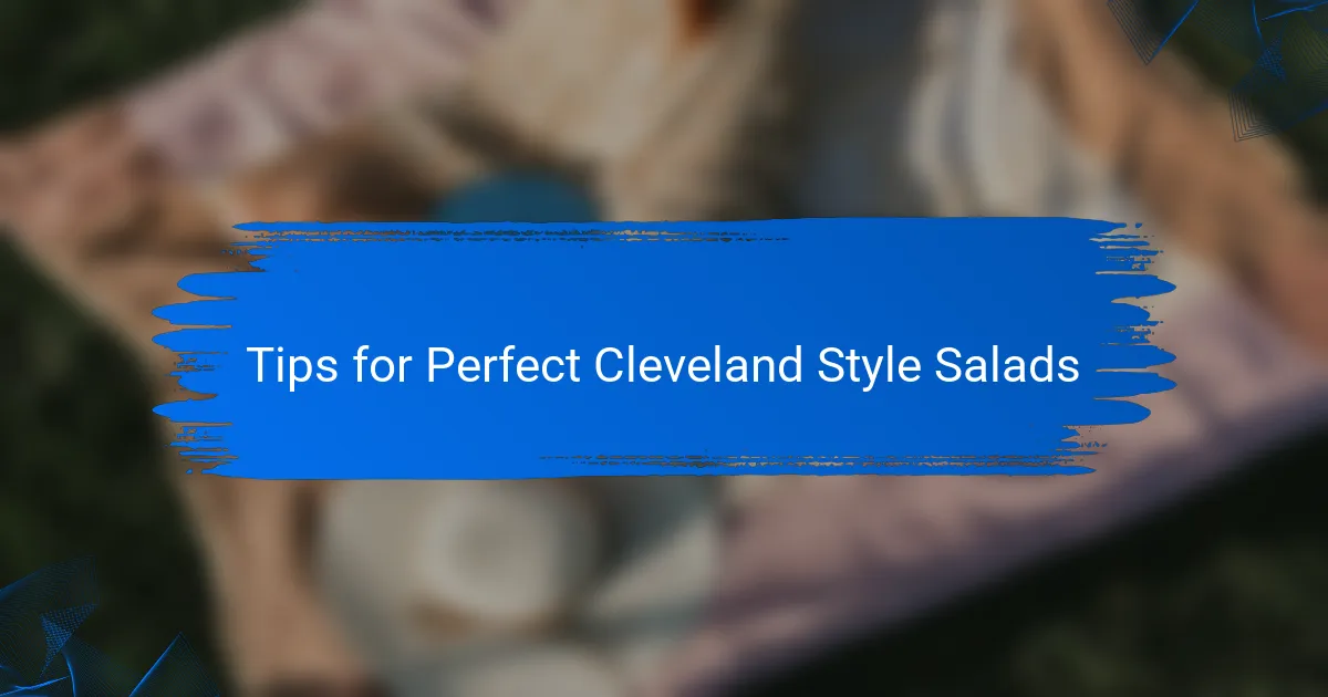 Tips for Perfect Cleveland Style Salads